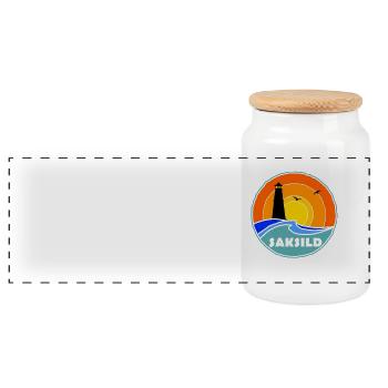 Phare de Saksild, Danemark - Boîte à biscuits avec couvercle en bois - blanc - Devant