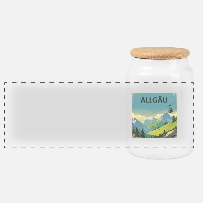 Allgäu Allgäu - Panorama Keksdose mit Holzdeckel - Weiß