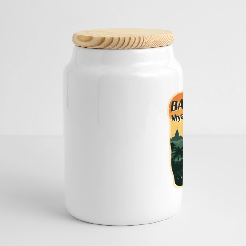 Bagan, Myanmar Boîte à biscuits avec couvercle en bois