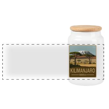 Kilimandjaro - Boîte à biscuits avec couvercle en bois - blanc - Devant
