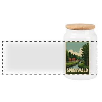 Spreewald - Panorama Keksdose mit Holzdeckel - Weiß - Vorne