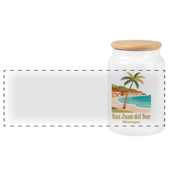 san juan del sur Nicaragua - Panorama Keksdose mit Holzdeckel - Weiß - Vorne