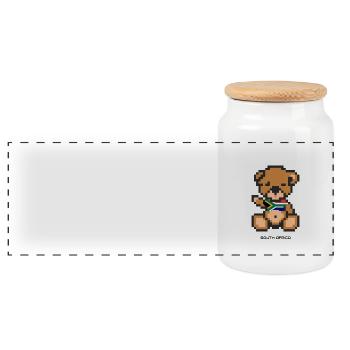 Pixel Bear South Africa - Panoramic Cookie Jar with Wooden Lid - white - Front