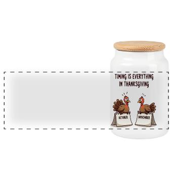 Calendrier de Thanksgiving - Boîte à biscuits avec couvercle en bois - blanc - Devant