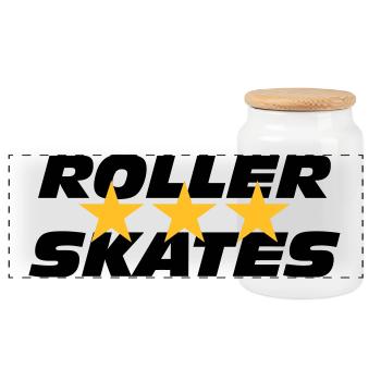 Roller Skates - Panorama Keksdose mit Holzdeckel - Weiß - Vorne