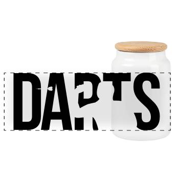 darts jeu de fléchettes - Boîte à biscuits avec couvercle en bois - blanc - Devant