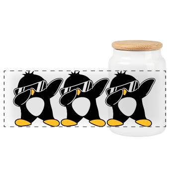 Dab Équipe Pingouin - Boîte à biscuits avec couvercle en bois - blanc - Devant