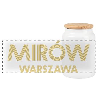 MIROW Warszawa Warsaw Warschau - Panoramic Cookie Jar with Wooden Lid - white - Front