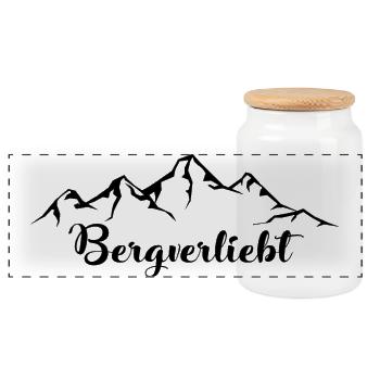 Bergverliebt - (13) - Panorama Keksdose mit Holzdeckel - Weiß - Vorne