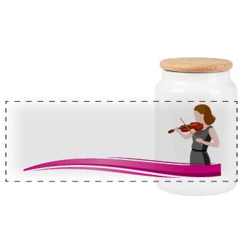 Violoniste sur une vague - Boîte à biscuits avec couvercle en bois - blanc - Devant