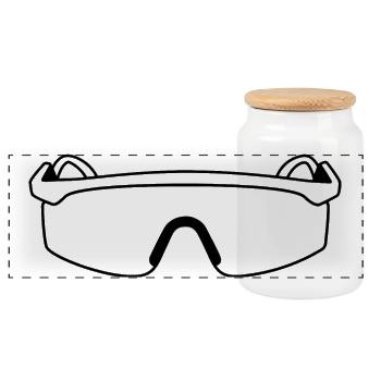 Lunettes de soleil des années 80 - Boîte à biscuits avec couvercle en bois - blanc - Devant