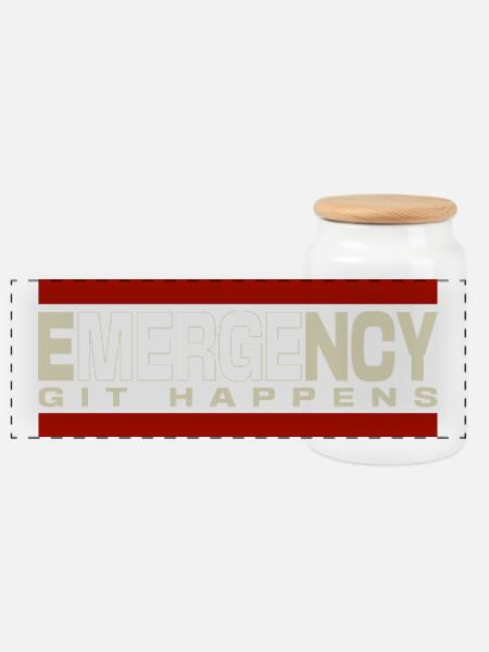 Nerd geek emergency git happens - Panorama Keksdose mit Holzdeckel - Weiß