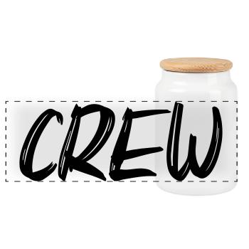 crew - Panoramic Cookie Jar with Wooden Lid - white - Front