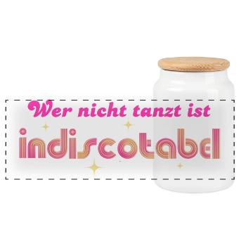 'Qui ne danse pas est indiscotabel' Disco Dancing - Boîte à biscuits avec couvercle en bois - blanc - Devant