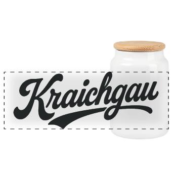 Lettrage de la région de Kraichgau - Boîte à biscuits avec couvercle en bois - blanc - Devant