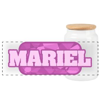 Mariel as health - Panoramic Cookie Jar with Wooden Lid - white - Front
