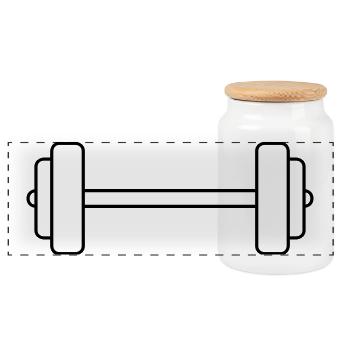 Dumbbell - Panoramic Cookie Jar with Wooden Lid - white - Front