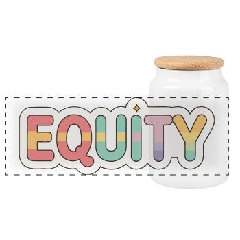 Équité pastel arcenciel - Boîte à biscuits avec couvercle en bois - blanc - Devant