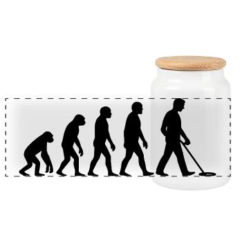 Évolution des passionnés de détection de métaux - Boîte à biscuits avec couvercle en bois - blanc - Devant