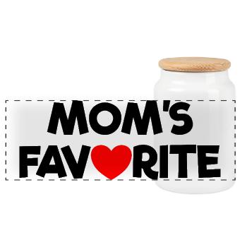 Enfant préféré Chéri de maman Je suis le préféré de maman - Boîte à biscuits avec couvercle en bois - blanc - Devant