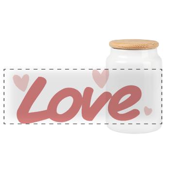 Love Pink Kalligraphie-Pinsel - Panorama Keksdose mit Holzdeckel - Weiß - Vorne