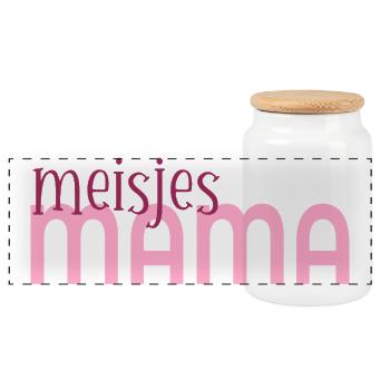 Mama Girls - Panoramic Cookie Jar with Wooden Lid - white - Front