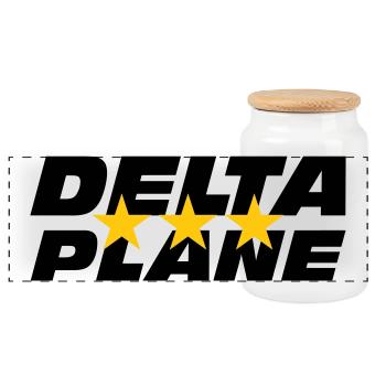 Logo Delta Plane Étoiles d'Excellence - Boîte à biscuits avec couvercle en bois - blanc - Devant