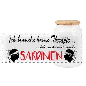 Sardinien, ich brauch keine Therapie - Panorama Keksdose mit Holzdeckel - Weiß - Vorne