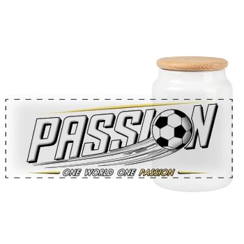Passion mondiale pour le football - Boîte à biscuits avec couvercle en bois - blanc - Devant