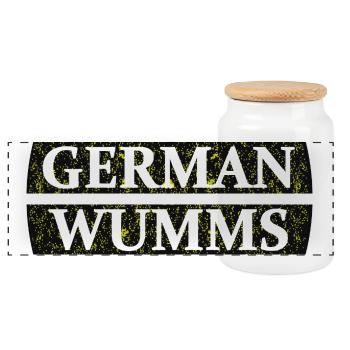 German Wumms - Panoramic Cookie Jar with Wooden Lid - white - Front