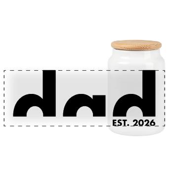 Dad Est. 2026 | Vater | Vatertag - Panorama Keksdose mit Holzdeckel - Weiß - Vorne