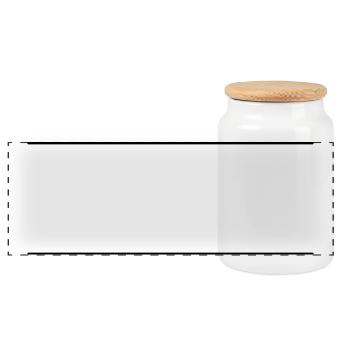 Line Dash Icon - Panoramic Cookie Jar with Wooden Lid - white - Front