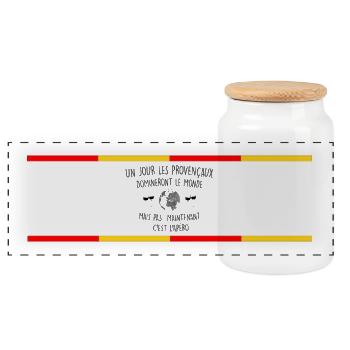Un Jour Les Provencaux Domineront Le Monde Mais... - Boîte à biscuits avec couvercle en bois - blanc - Devant