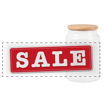 sale_001 - Boîte à biscuits avec couvercle en bois - blanc - Devant