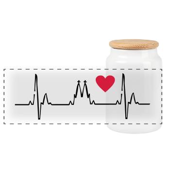 cologne - Panoramic Cookie Jar with Wooden Lid - white - Front