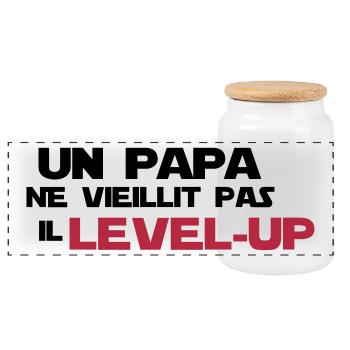 un papa ne vieillit pas,citations,geek,gaming - Boîte à biscuits avec couvercle en bois - blanc - Devant