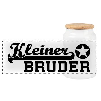 kleiner bruder stern - Panorama Keksdose mit Holzdeckel - Weiß - Vorne