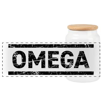 Omega - Panorama Keksdose mit Holzdeckel - Weiß - Vorne