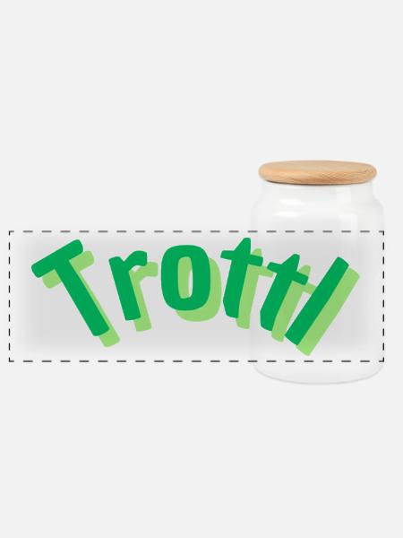 Trottl - Panorama Keksdose mit Holzdeckel - Weiß