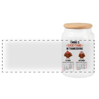 Calendrier de Thanksgiving - Boîte à biscuits avec couvercle en bois - blanc - Devant