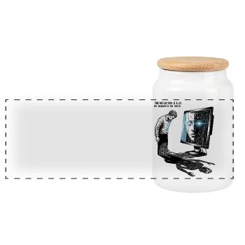 The Reflection is a Lie - Panoramic Cookie Jar with Wooden Lid - white - Front