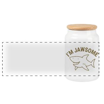 Je suis Jawsome - Boîte à biscuits avec couvercle en bois - blanc - Devant