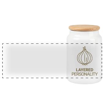 Layered Personality - Panoramic Cookie Jar with Wooden Lid - white - Front