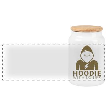 Hoodie with Issues - Panorama Keksdose mit Holzdeckel - Weiß - Vorne