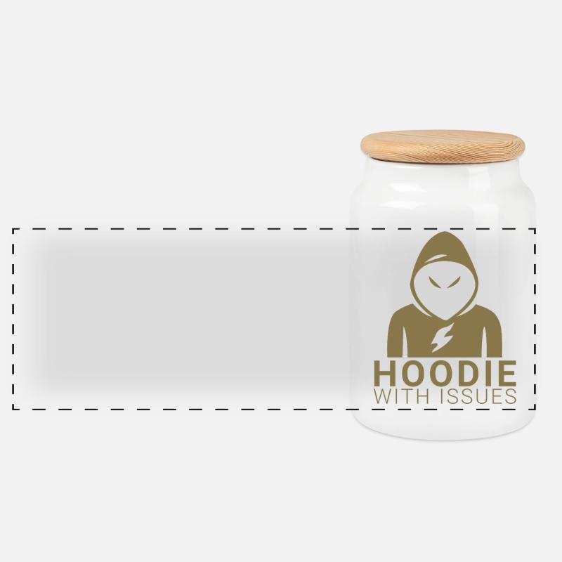 Hoodie with Issues - Panorama Keksdose mit Holzdeckel - Weiß