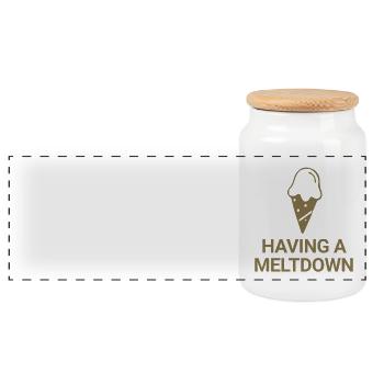 Having a meltdown - Panoramic Cookie Jar with Wooden Lid - white - Front