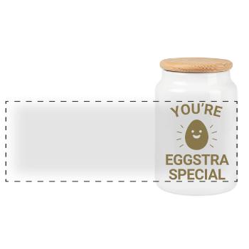 You're eggstra special - Panoramic Cookie Jar with Wooden Lid - white - Front