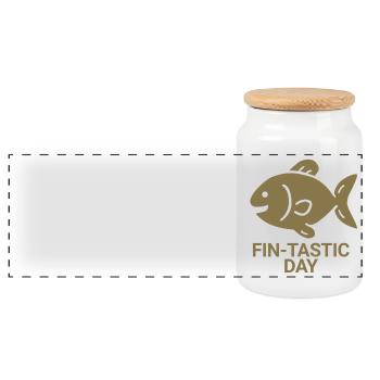 Fin-tastic day - Panorama Keksdose mit Holzdeckel - Weiß - Vorne