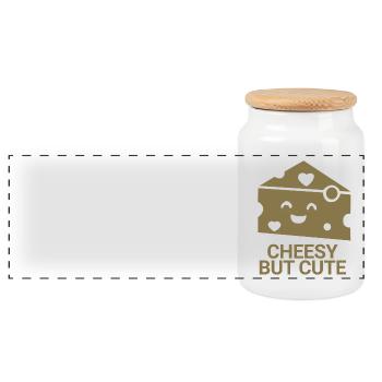Ringard mais mignon - Boîte à biscuits avec couvercle en bois - blanc - Devant
