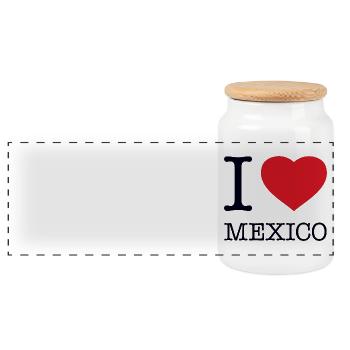 I LOVE MEXICO - Panoramic Cookie Jar with Wooden Lid - white - Front